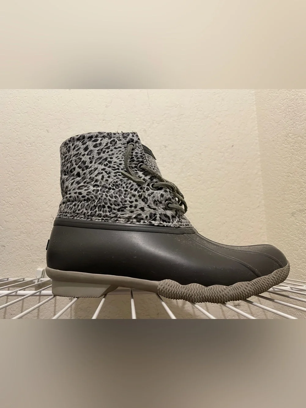 Sperry Topsider Saltwater Cheetah/ Grey Boot